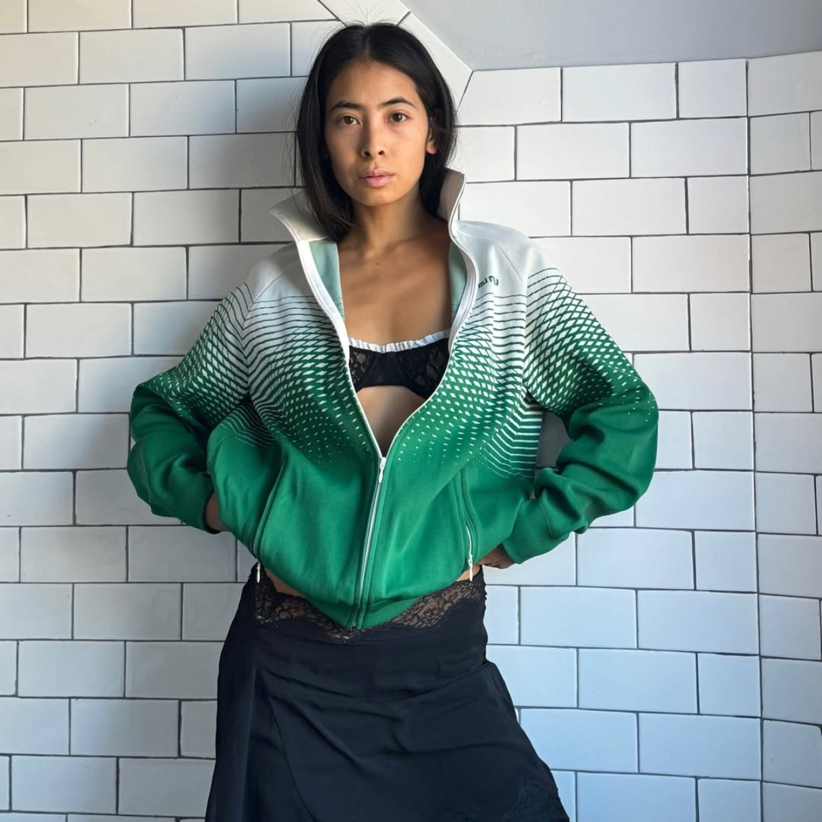 Michelle Li in a bra top