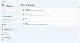 Windows 11 Time & Language Settings