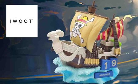 IWOOT logo placed over an image of a toy pirate ship