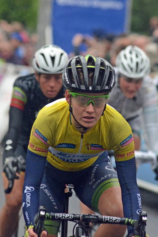 Emma Johansson in yellow though she would lose the jersey on this stage