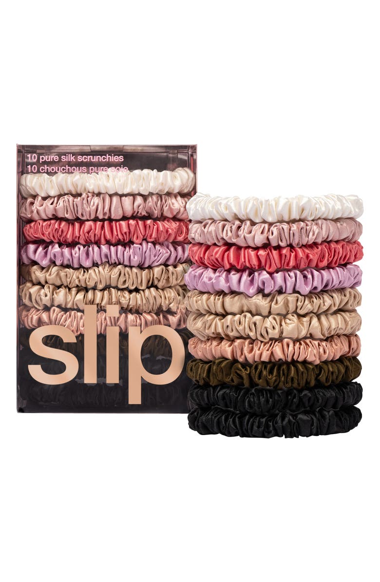 10-Pack Assorted Skinny Silk Scrunchies $100 Value