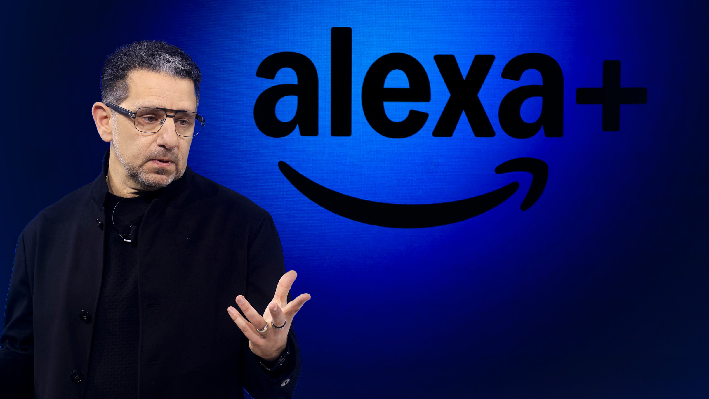 Amazon Alexa+ logo with Panos Panay