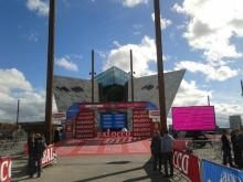 The Belfast start ramp of the TTT at the Giro d'Italia