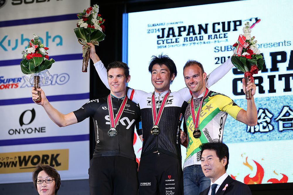 1. Fumiyuki Beppu (Trek Factory Racing) 2. Ben Swift (Team Sky) 3. Steele Von Hoff (NFTO)