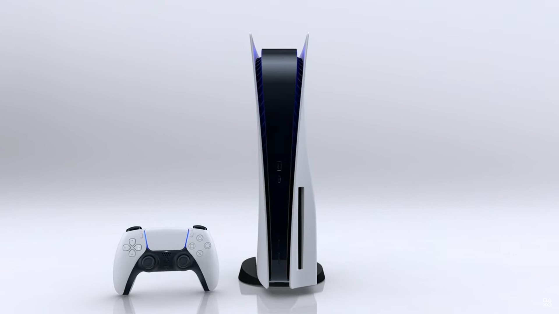 Sony PS5 console standing up