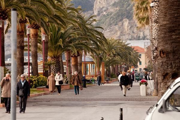 The streets of Finale Ligure, Italy