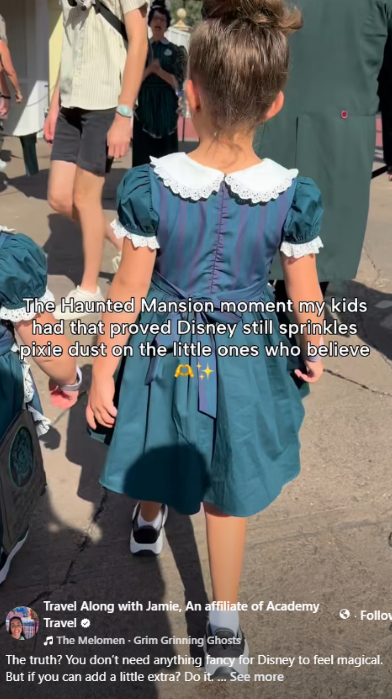 Kids dressed in haunted mansion Cast member costumes at Haunted Mansion Magic Kingdom