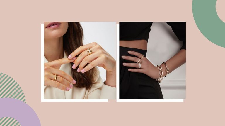 Models showing how to style rings multiple ways