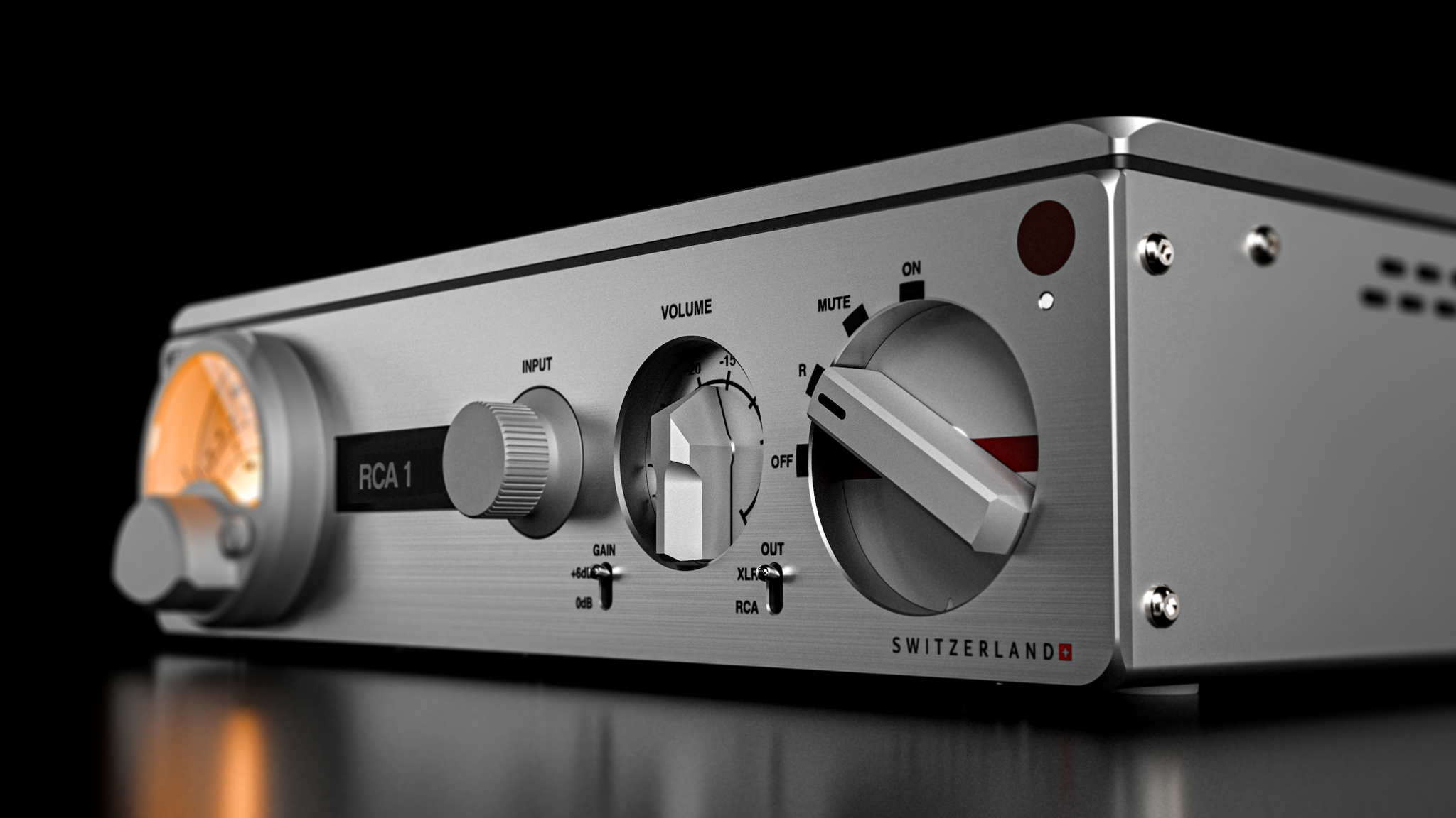 Nagra Preamp II-S shot against a black background