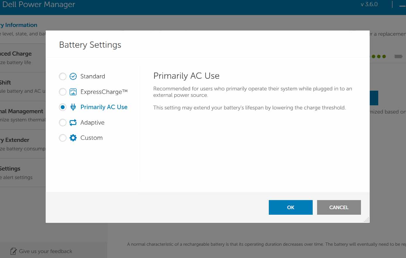 Dell Battery Threshold