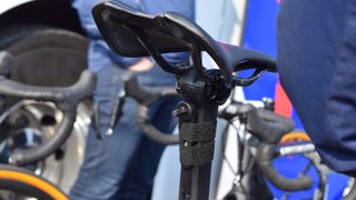 Every Deceuninck-QuickStep rider had a hex key taped to their seat post ready to remove the thru-axles for a wheel change while they wait for a team mechanic to arrive