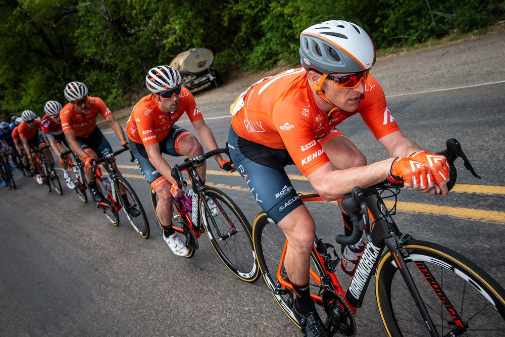 Brad Huff (Rally Cycling) pulls on the front during stage 5 of the Tour of The Gila