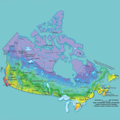 Map of Canada's hardiness zones