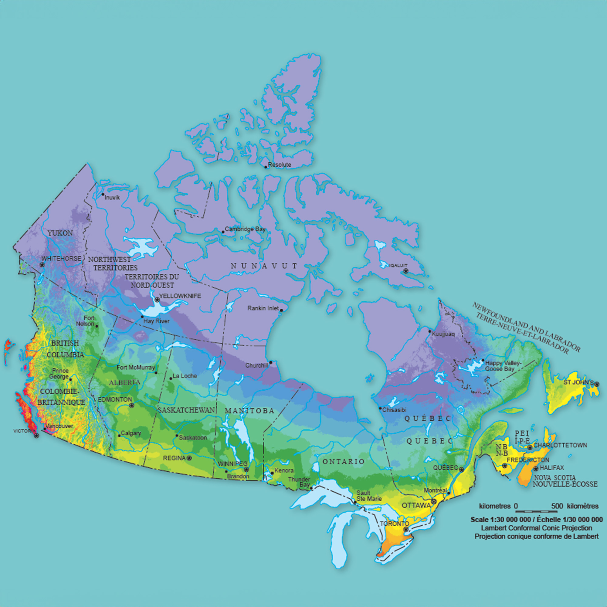 Map of Canada's hardiness zones
