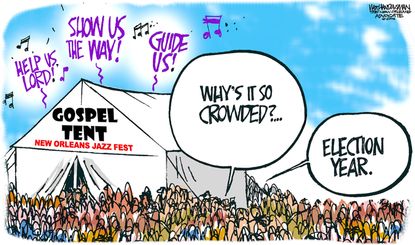Political Cartoon U.S. Election Trump Jazz Festival