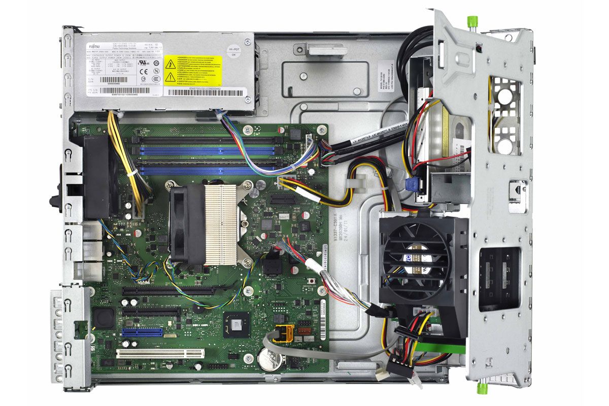 The TX120 S3 has a busy interior, but it&rsquo;s well designed and provides good access to all components.