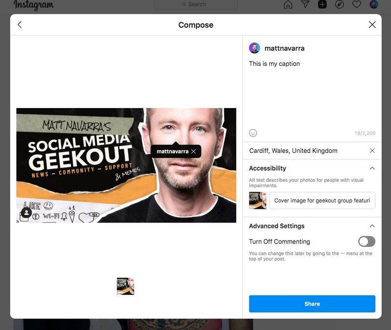 Instagram Create From Desktop