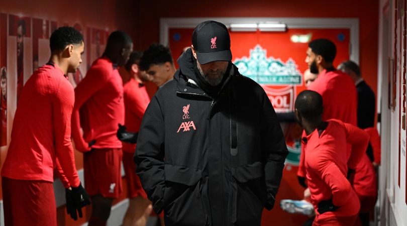 Liverpool manager Jurgen Klopp in the tunnel at Anfield ahead of the Reds&#039; 0-0 draw against Chelsea in the Premier League in January 2023.