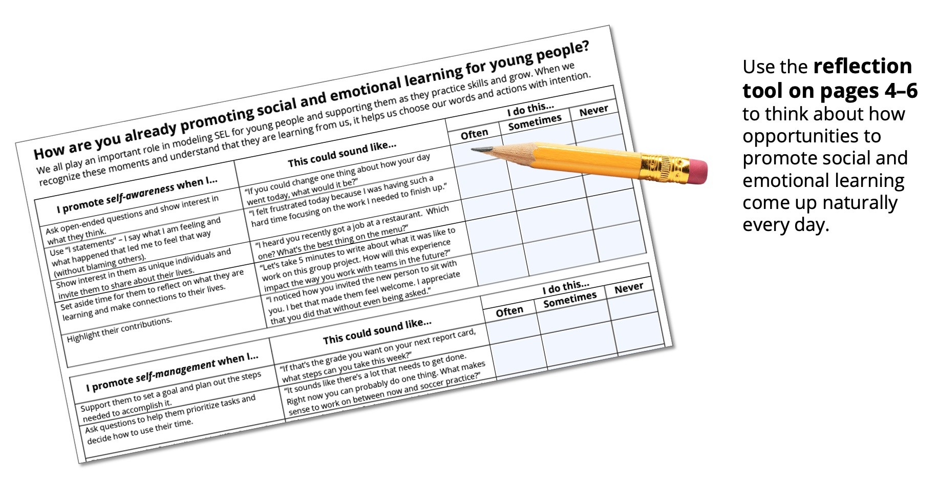 A worksheet from CASEL's new virtual SEL course.