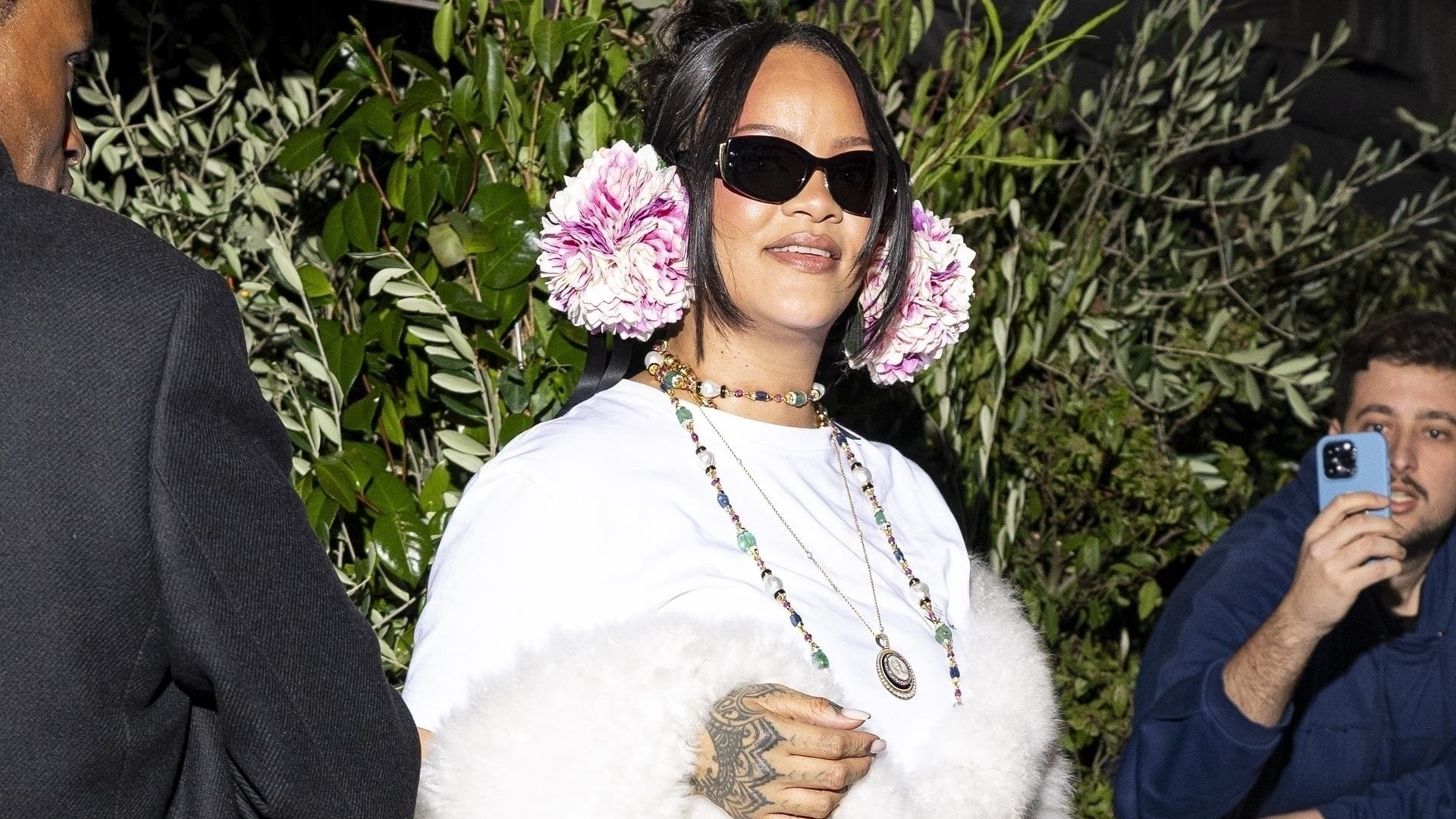 Rihanna was spotted at a Dior after-party wearing pieces from the Haute Couture Week runway show