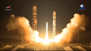 A Russian Proton-M rocket carrying the Yamal-601 communications satellite launches from Baikonur Cosmodrome on May 30, 2019. A Proton-M launched Russia’s Blagovest No. 14L satellite from Baikonur on Aug. 5, 2019.