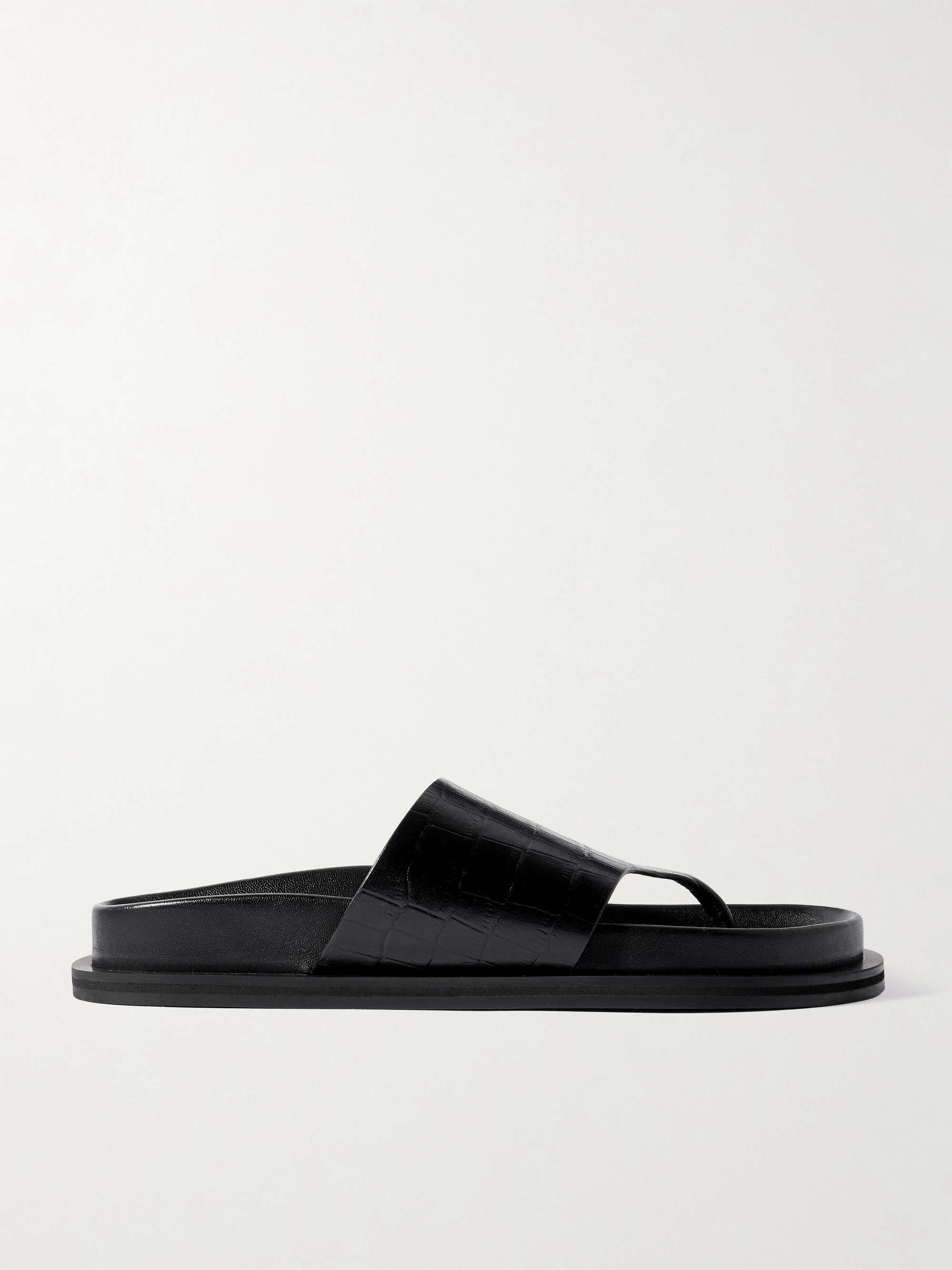Imara Croc-Effect Leather Sandals