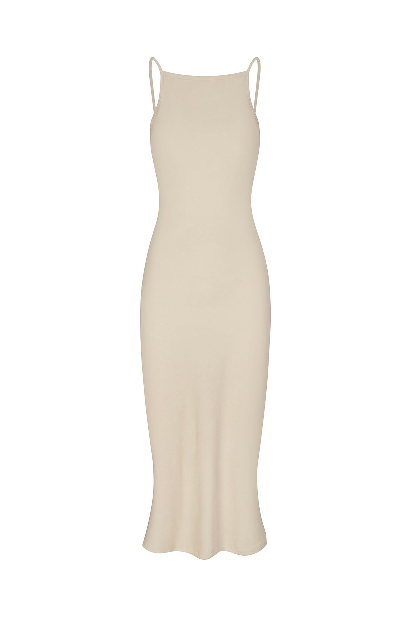 Gisele Bias-Cut Midi Dress in Stretch Suiting - Off-White / Xs