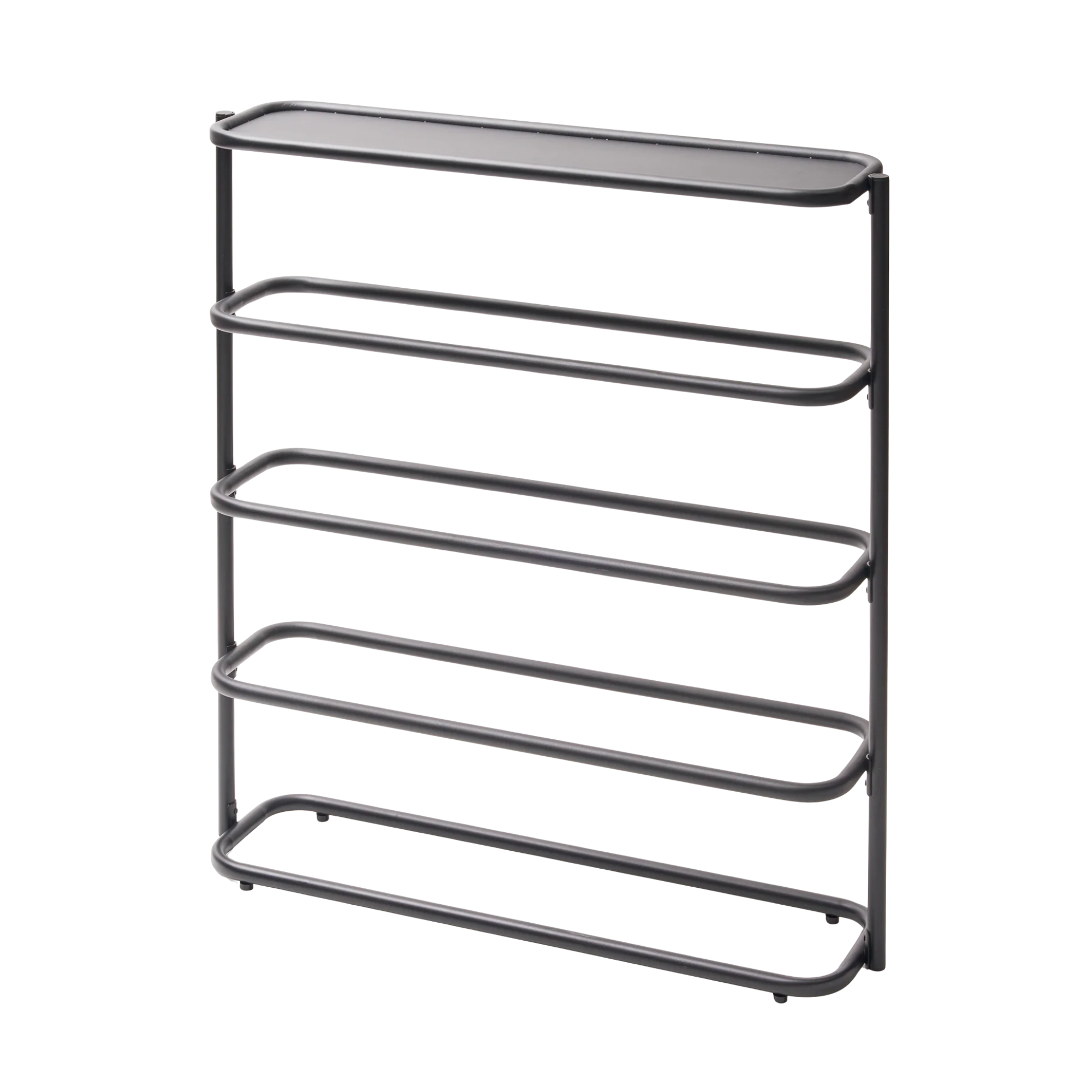 a black shoe rack