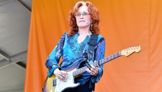 Bonnie Raitt performs at the 2019 New Orleans Jazz & Heritage Festival at the Fair Grounds Race Course on April 28, 2019 in New Orleans, Louisiana