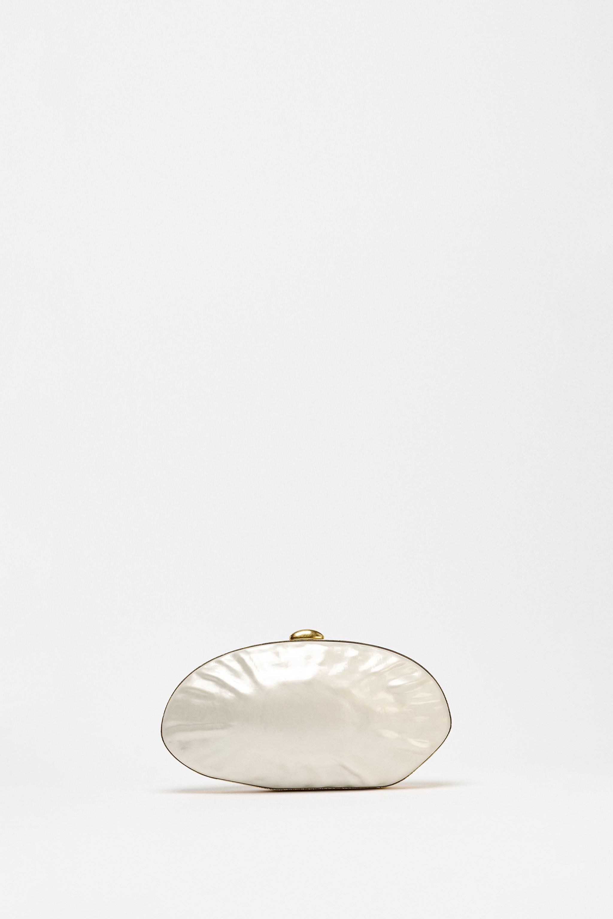 Pearl-Effect Clutch Bag