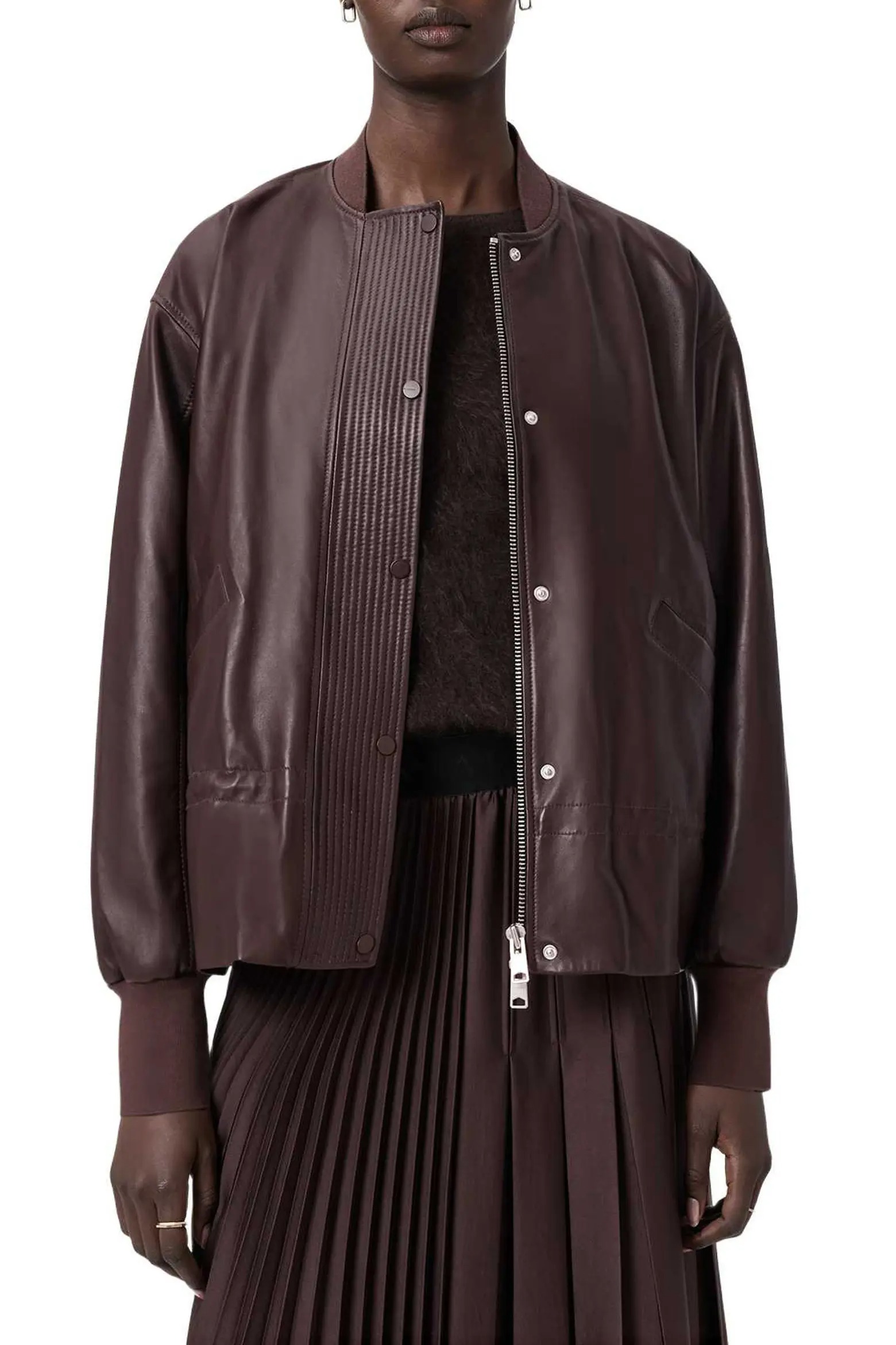 AllSaints, Sofi Leather Bomber Jacket