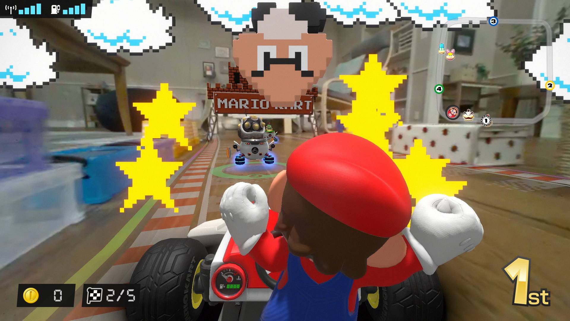 Mario racing in Mario Kart Live: Home Circuit