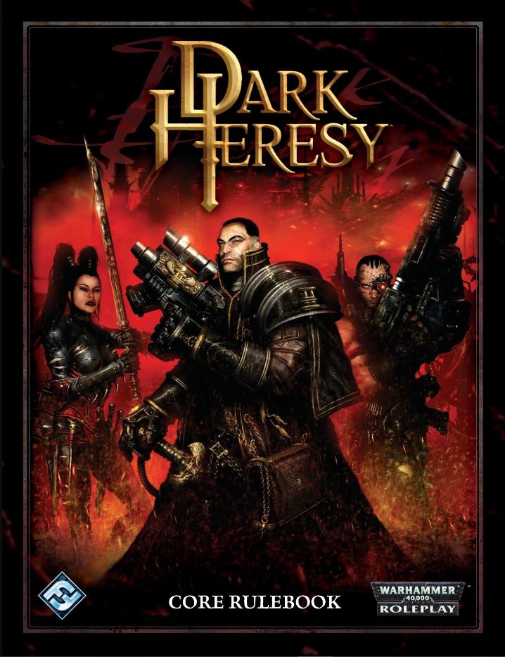 The cover of the 2nd edition of Dark Heresy.