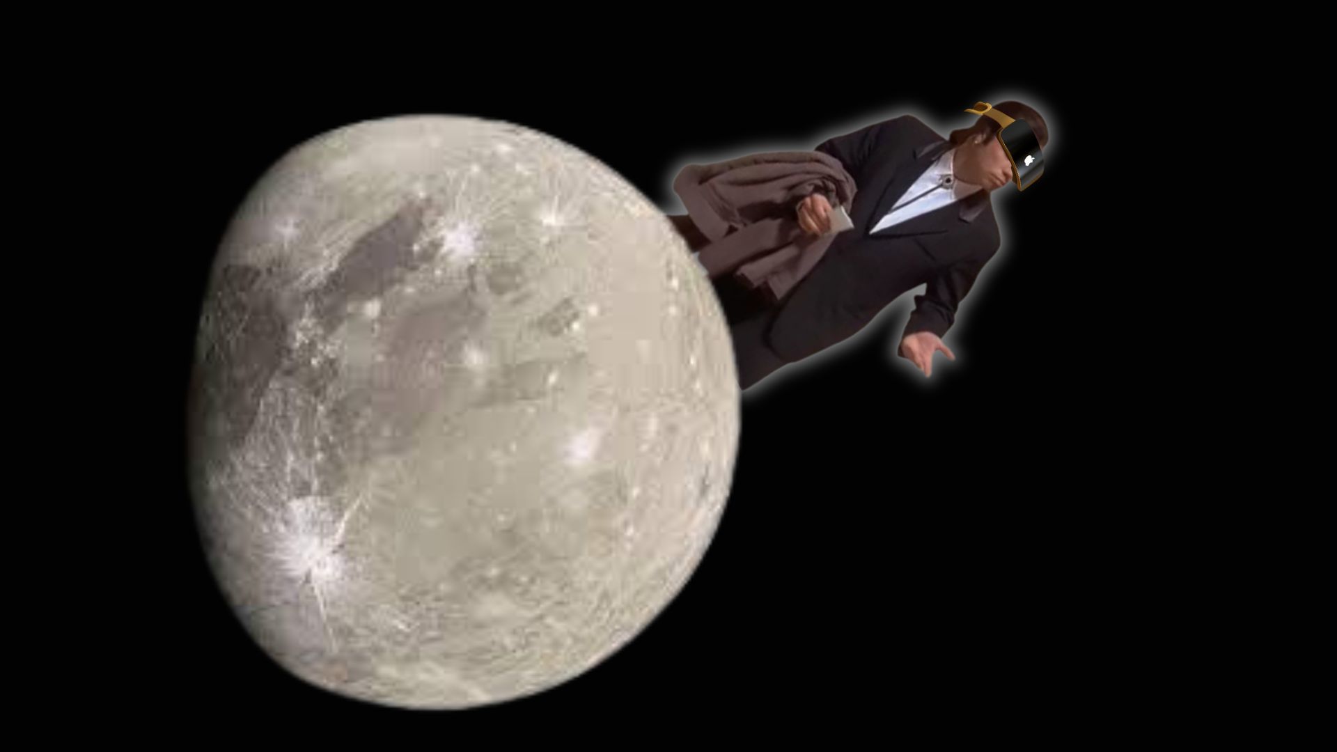 John Travolta wearing Apple VR on Ganymede