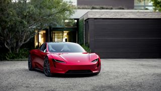 Tesla Roadster 2022 outside on driveway