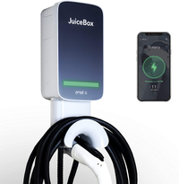 JuiceBox 32 Smart Electric Vehicle (EV) Charging Station
The JuiceBox has a stylish look and an app to monitor and control the charging process. It features a 25-foot cable and provides 32 Amp charging at up to 7.7 kWh. There are versions to hardwire or to attach to an existing 14-50 plug socket, as well as a 40 Amp version which comes with in three versions for different power connections.