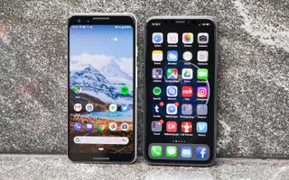 Pixel 3 (left), iPhone XS (right)