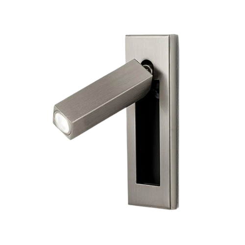 Haloedge | Wall Sconce &amp;ndash; Space-Saving Adjustable Bedside Lamp - Matt Black / Dia 5cm X H 15.5cm Square (1.9 in X 6.1 In)