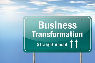 Business transformation road sign