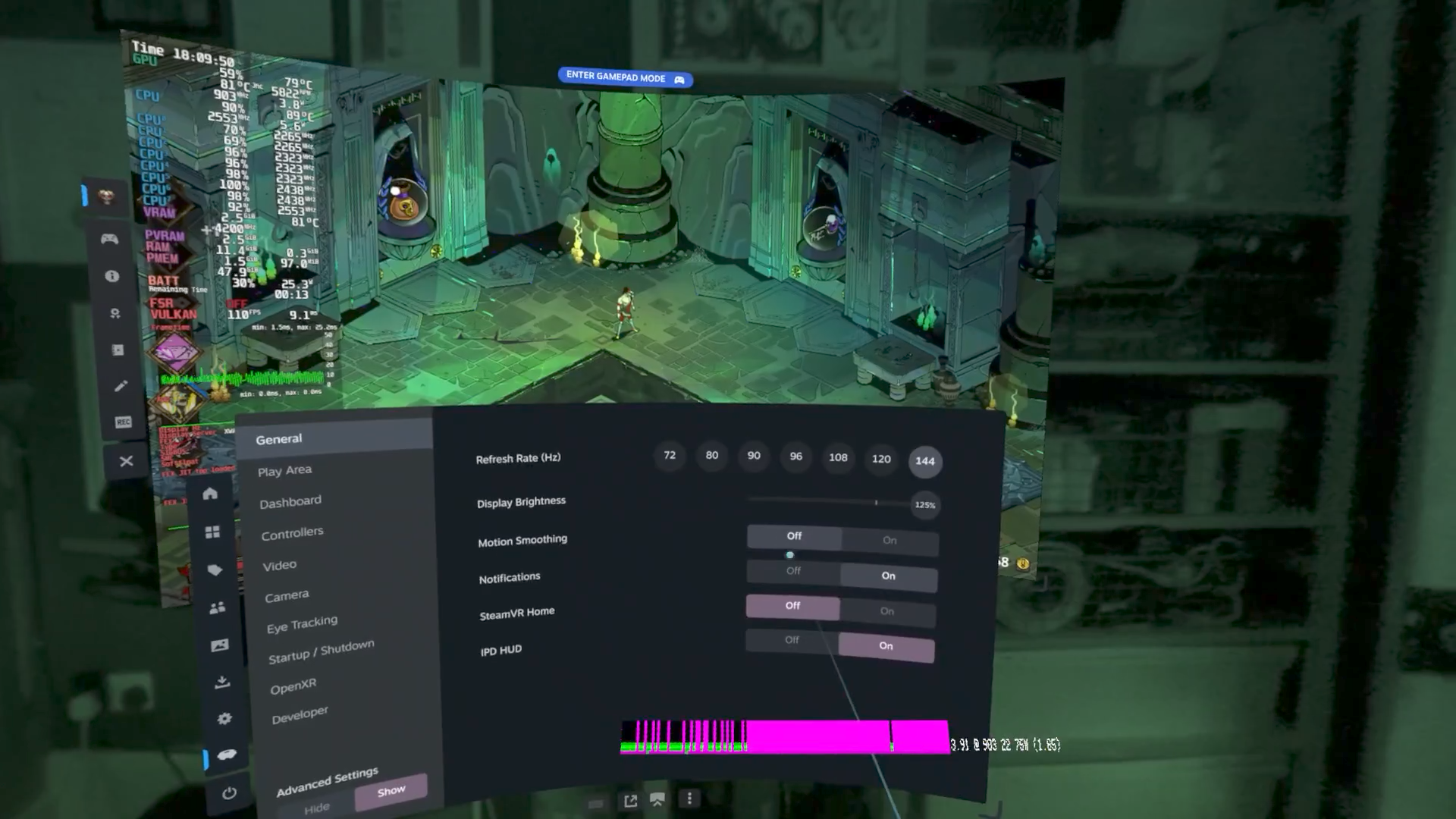 The Steam Frame's UI, powered by SteamOS.