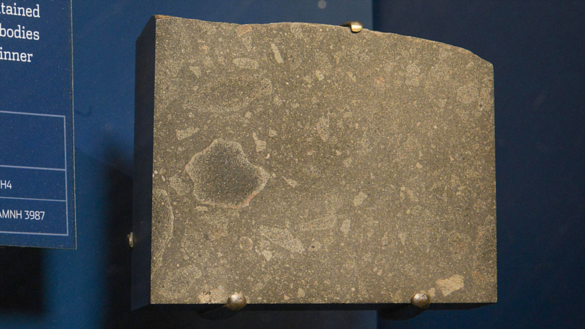 A piece of the Abee meteorite on display at the American Museum of Natural History in New York.