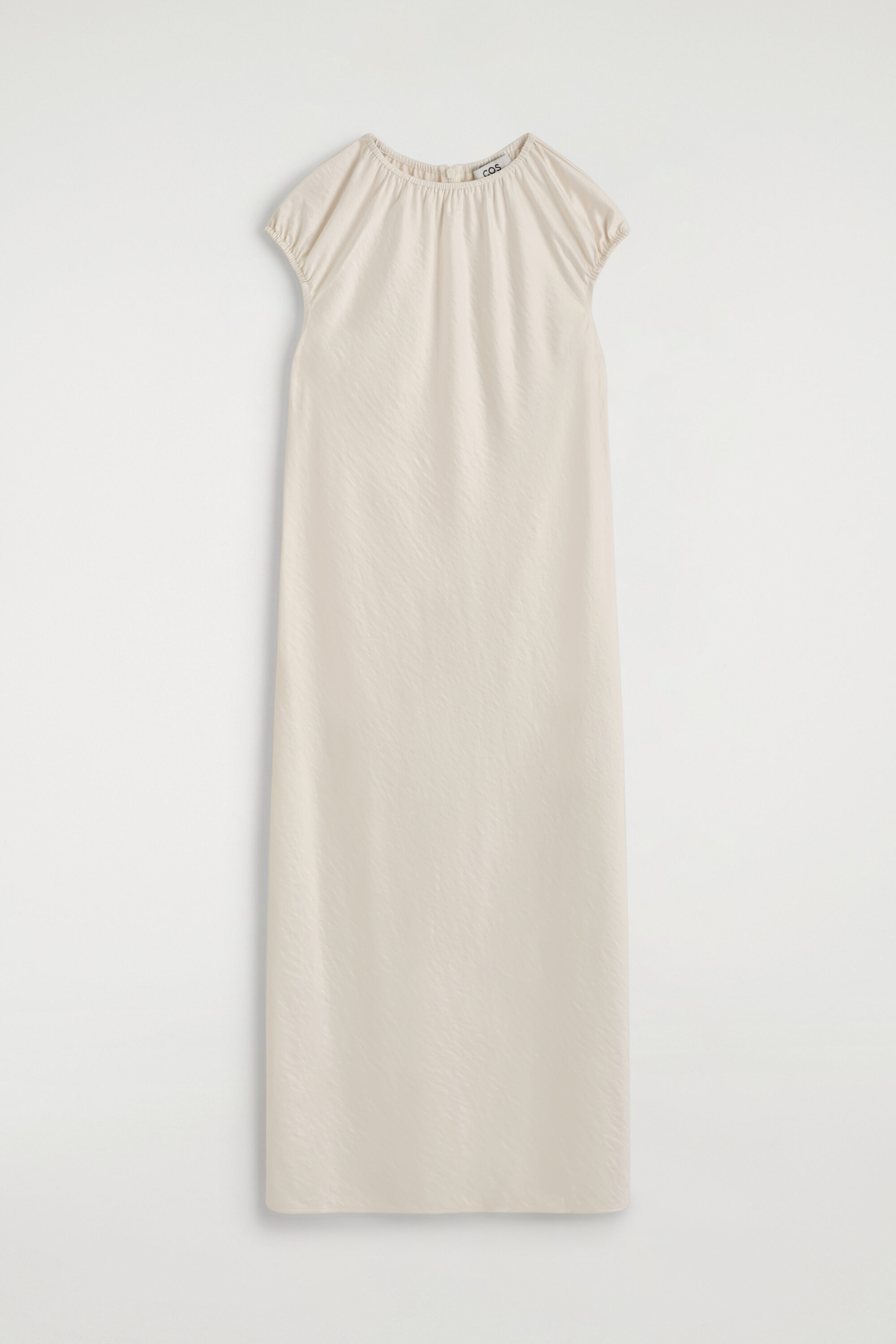 Gathered Satin Midi Dress