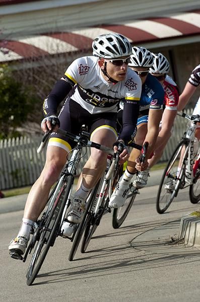 Michael England (Budget Forklifts) in action during stage seven in Bairnsdale.