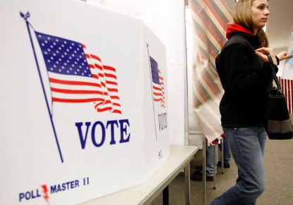 A voting booth.