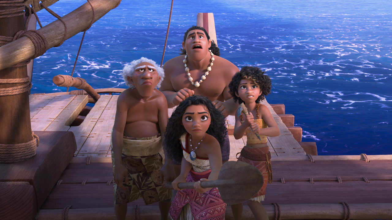 Moana and her crew in Moana 2