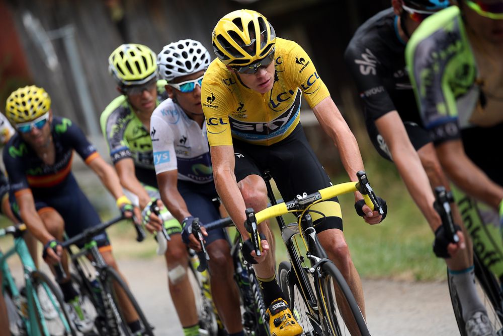 Chris Froome in action during stage 19