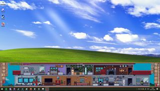 Screenshot of My Little Life showing a large house sitting on the bottom of a desktop