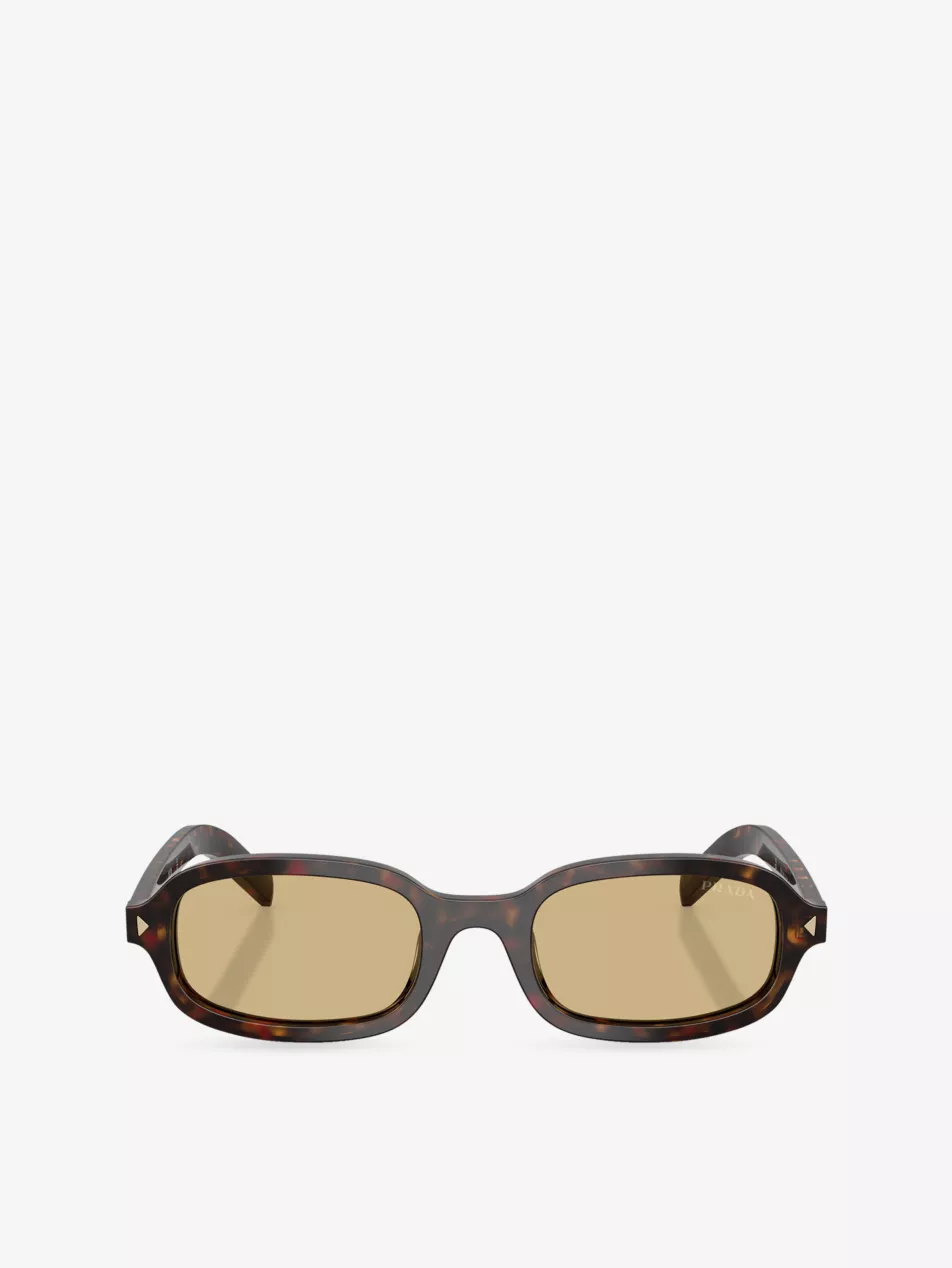 Pr D06s Oval-Frame Tortoiseshell Acetate Sunglasses