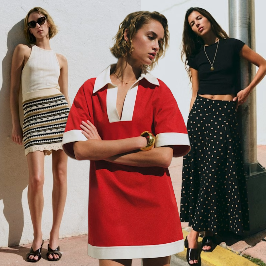 collage of models wearing S&eacute;zane pre-spring 2026 collection