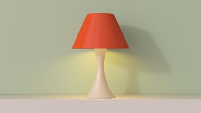 Pink Lampshade on green background